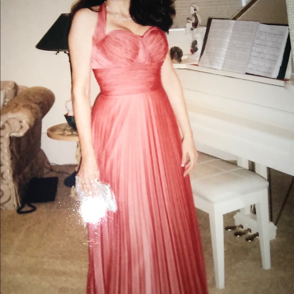 Gala party long dress (Pink-salmon color)